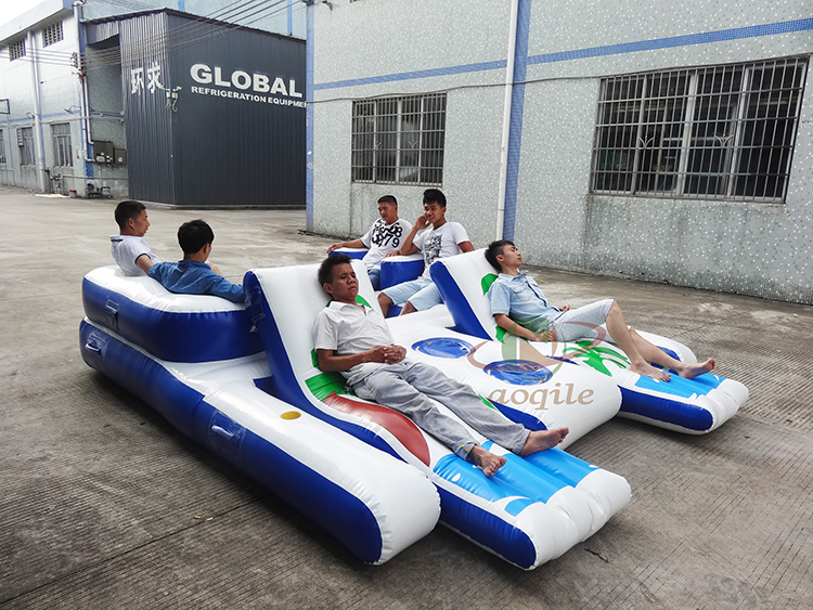 Isla flotante inflable de alta calidad, salón de atracciones acuáticas, barco, sofá inflable de ocio, silla