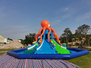 Tobogán acuático inflable personalizado de alta calidad estilo pulpo para parque acuático