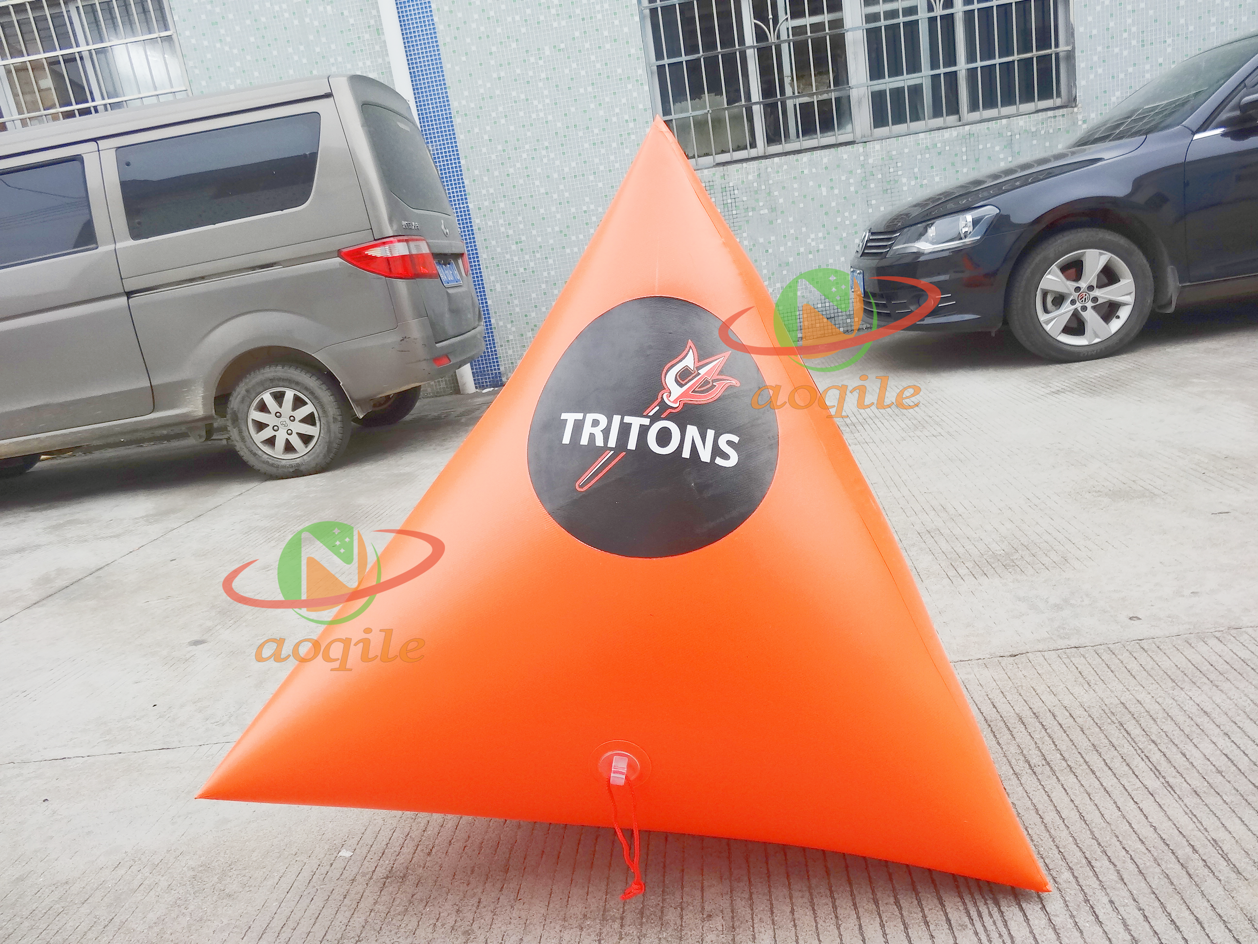 Boya triangular inflable para eventos acuáticos, boya de natación de agua flotante, boya marcadora inflable para actividades acuáticas