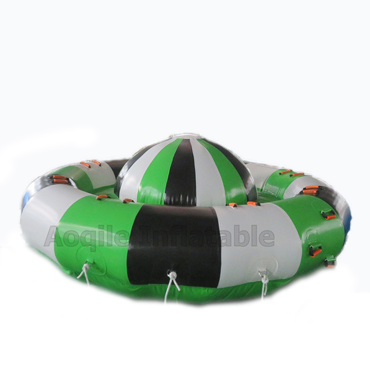 Gran venta de fábrica, giroscopio giratorio inflable, deportes acuáticos estimulantes, isla flotante, barco de discoteca inflable