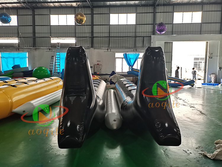 Parque Acuático de mar directo de fábrica, 10 asientos, bote inflable, juego de agua, bote banana con reparación, lona de PVC de 0,9mm, deportes acuáticos
