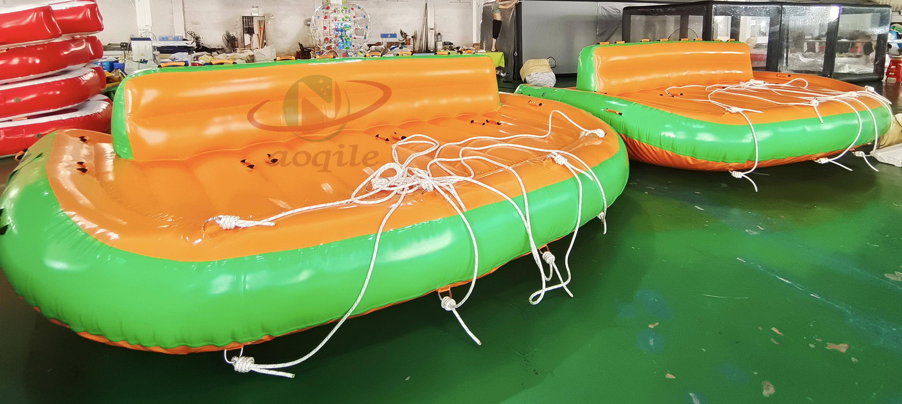 Barco inflable comercial flotante loco UFO remolcable para sofá de esquí acuático