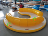 Plataforma flotante de agua inflable personalizada para exteriores, plataforma de isla flotante para fiesta de ocio, salones con respaldo, sofá y barco