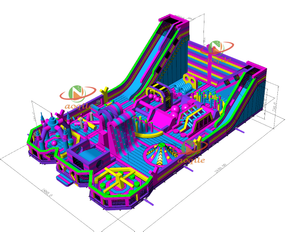 Aoqile, diseño temático de patio interior inflable personalizado para museo infantil, lugares de fiesta de cumpleaños para eventos