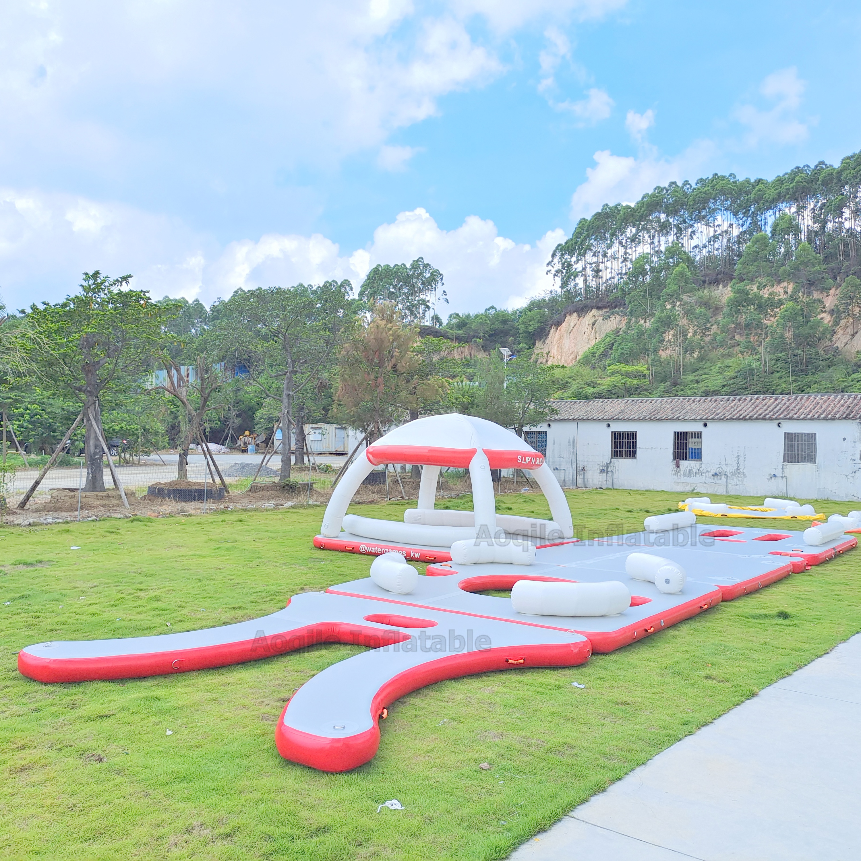 Equipo de entretenimiento acuático para fiesta de verano, isla flotante de ocio, plataforma de muelle flotante múltiple, salón