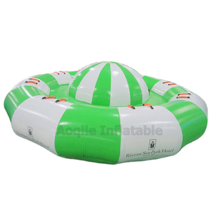 Barco inflable remolcable para discoteca, barco giratorio flotante, juegos acuáticos divertidos de verano