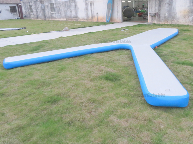 Isla flotante en forma de Y de alta calidad, plataforma de muelle inflable para natación, cojín inflable para descanso de agua