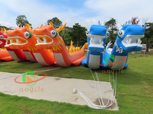 Equipo de juegos acuáticos Entretenimientos Barco Dragón inflable de doble línea