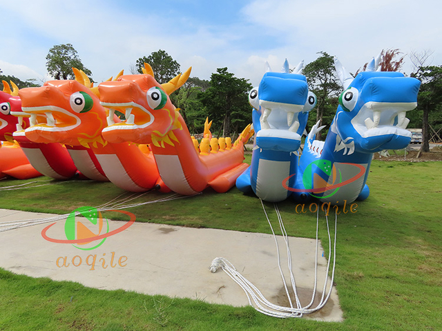 Equipo de juegos acuáticos Entretenimientos Barco Dragón inflable de doble línea