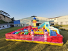 Castillo combinado inflable del trampolín del logotipo personalizado de Aoqile para las celebraciones del carnaval para los eventos