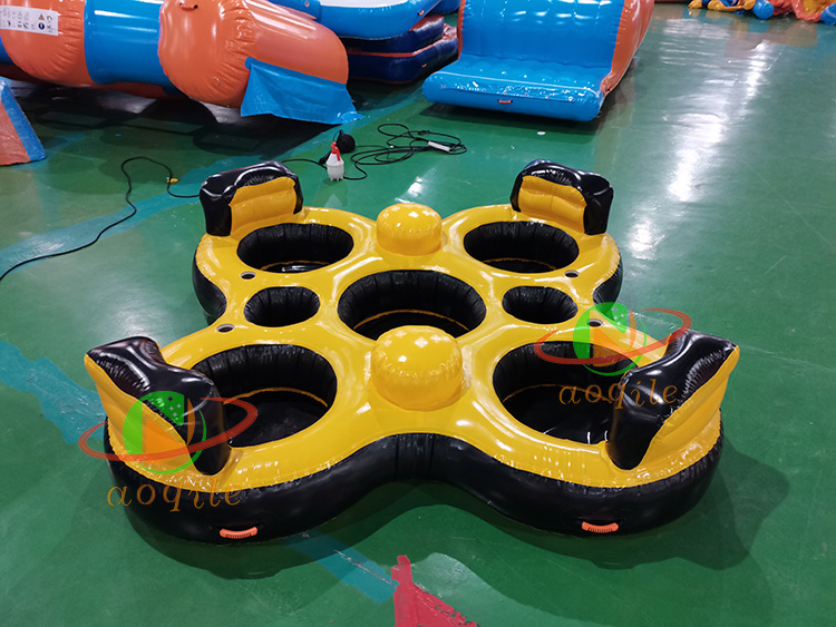 Aoqile Plataforma de agua inflable para varias personas, gran capacidad de carga, antideslizante, para reuniones grupales en la piscina del lago para eventos