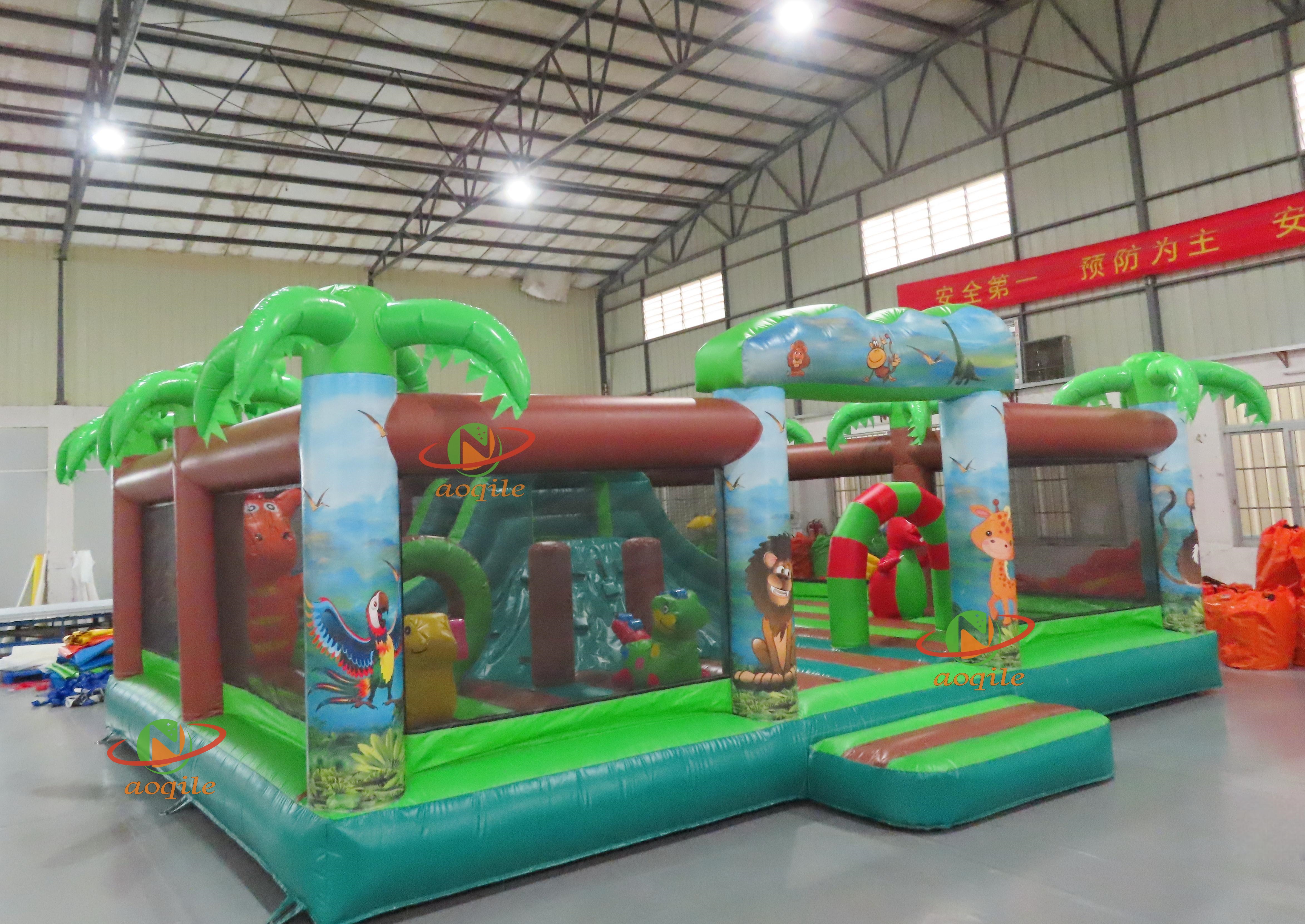 Combinación inflable grande personalizada de alta calidad de la selva de la simulación del parque acuático