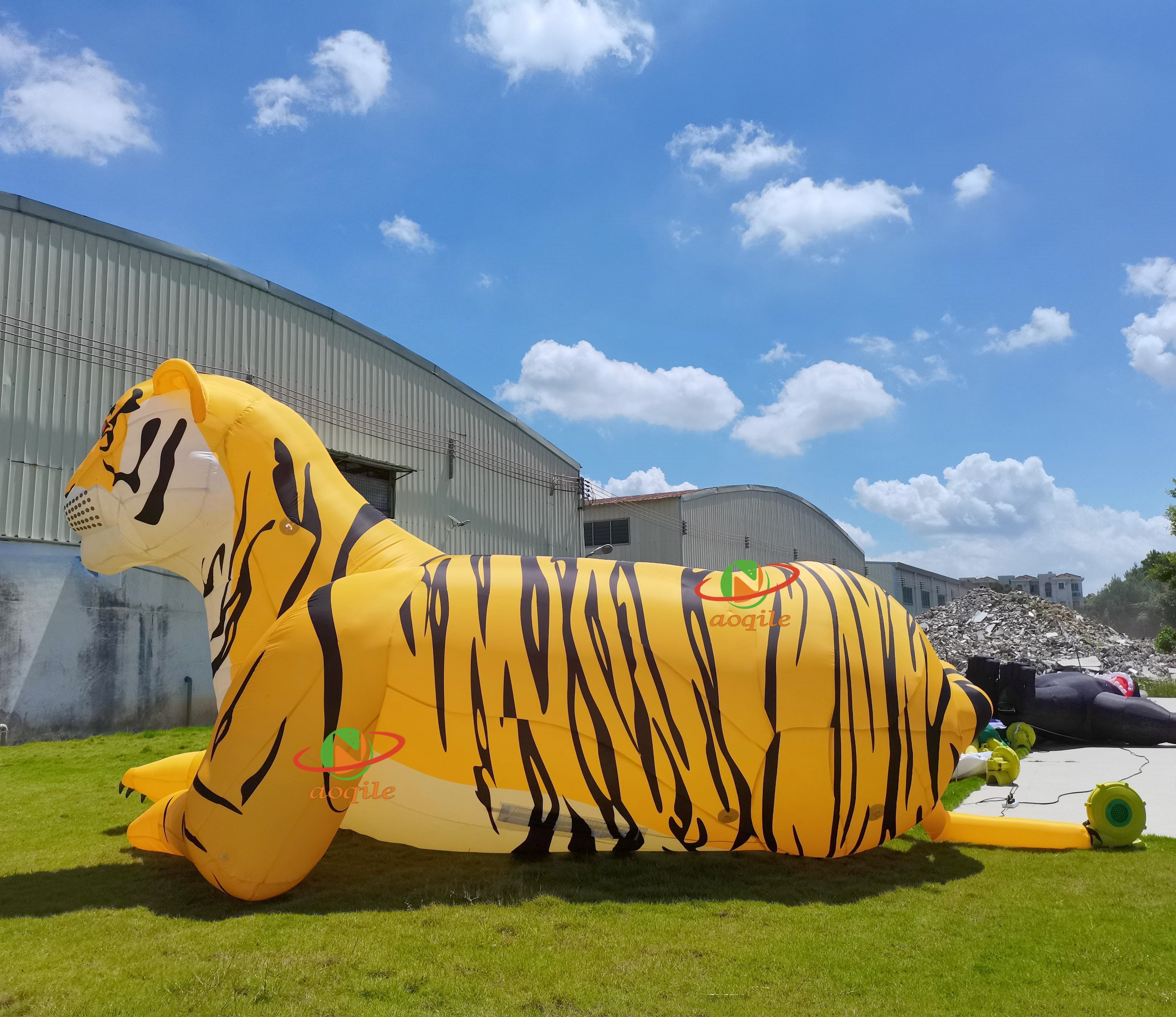 Tigre inflable gigante de decoración personalizada, tigre inflable publicitario de dibujos animados