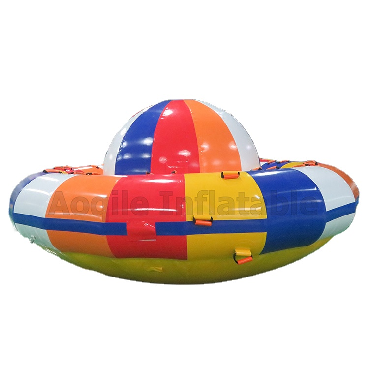 Barco inflable remolcable del disco del Pvc del entretenimiento del mar del barco de Saturno del agua inflable durable