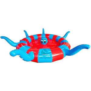 Barco pontón de remolque inflable personalizado que hace girar el barco inflable del disco de la forma remolcable del pulpo