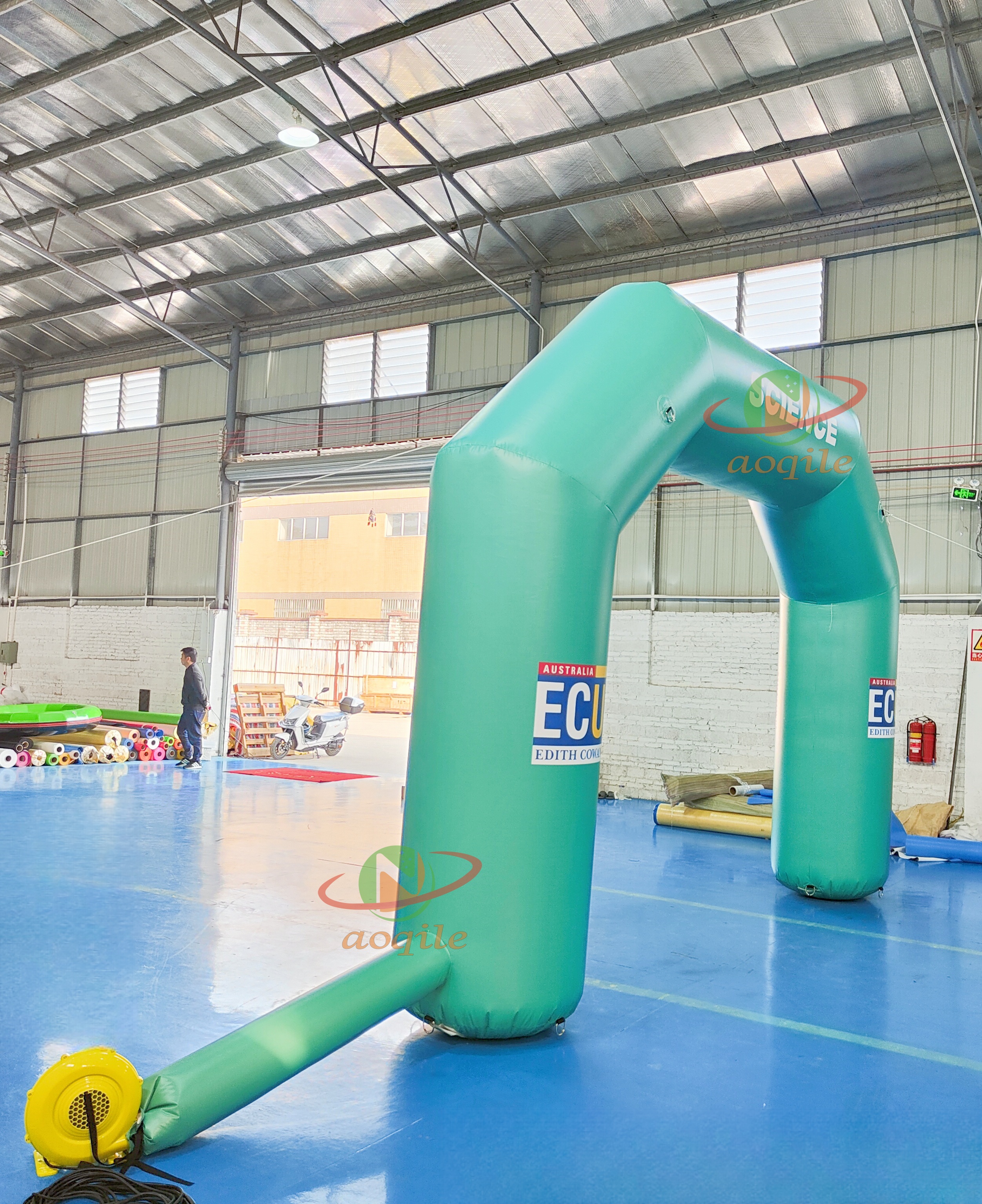 Arco rojo inflable gigante para publicidad, diseño atractivo, para decoración navideña