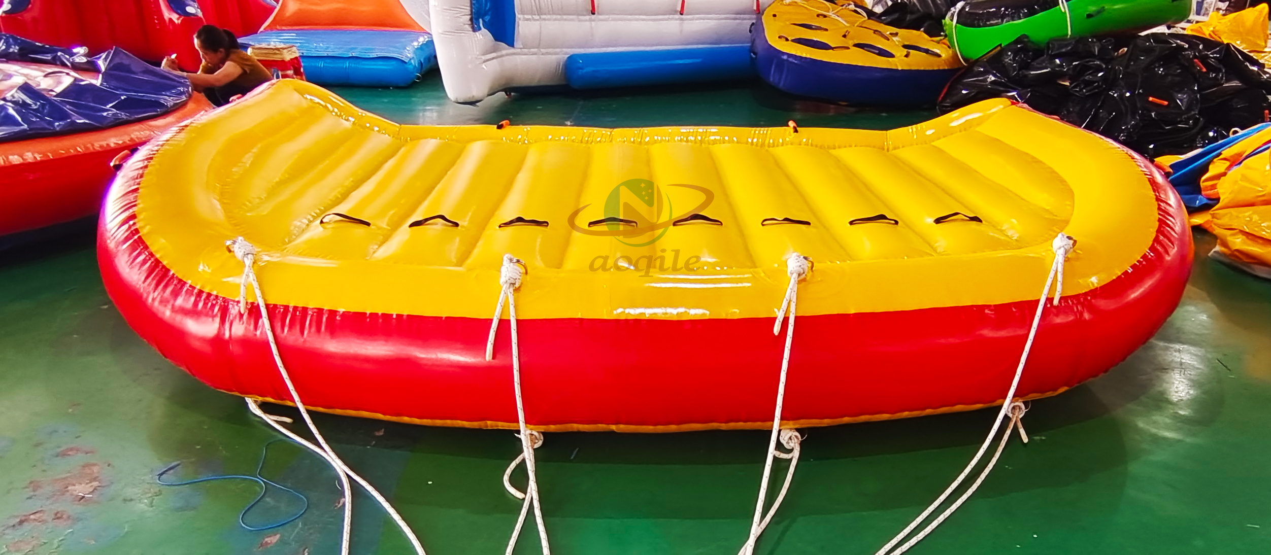 8 personas deporte acuático sofá flotante botes giratorios inflables Aqua Flying Boat tubo de esquí bote remolcable inflable