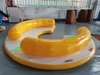 Plataforma flotante de agua inflable personalizada para exteriores, plataforma de isla flotante para fiesta de ocio, salones con respaldo, sofá y barco