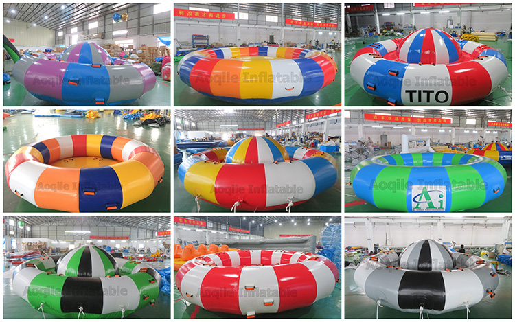 Gran oferta, juguete acuático, dirigible inflable, platillo volador loco, barco de discoteca remolcable
