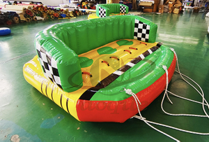 Venta directa de fábrica, sofá inflable remolcable para esquí acuático, barco de plástico de Pvc, barco flotante inflable para deportes acuáticos