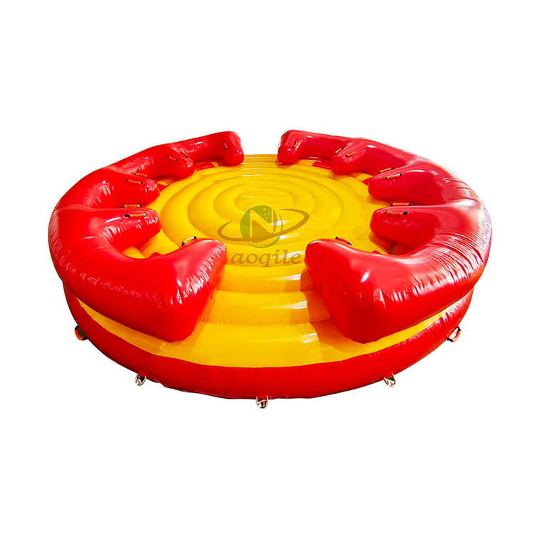 Seguridad hermética flotante inflable mar remolcable estimular el juego de agua 8 personas esquí acuático sofá remolcable barco