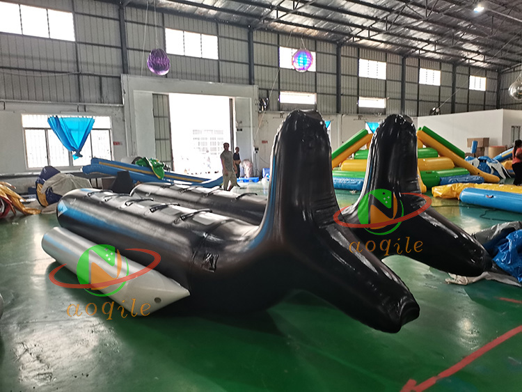 Parque Acuático de mar directo de fábrica, 10 asientos, bote inflable, juego de agua, bote banana con reparación, lona de PVC de 0,9mm, deportes acuáticos