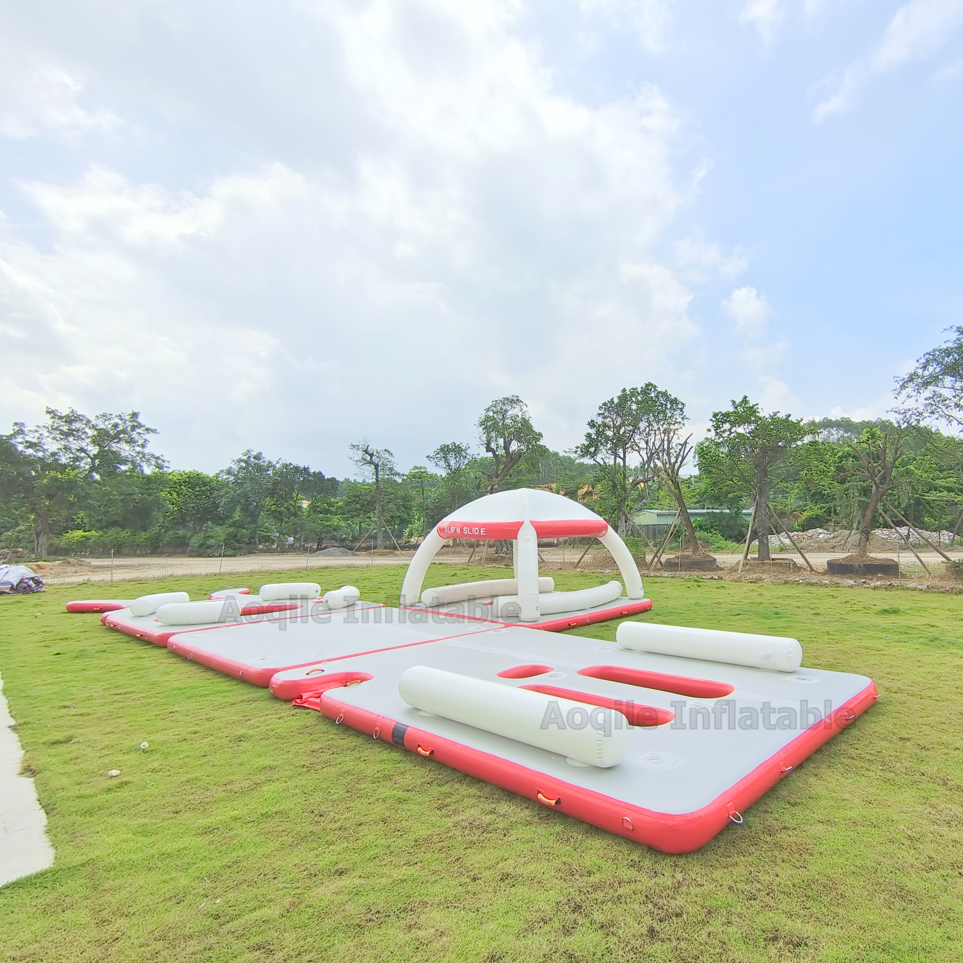 Plataforma flotante inflable de suelo marino EVA personalizada, barra, plataforma de muelle inflable, plataforma inflable para fiesta de agua a la venta