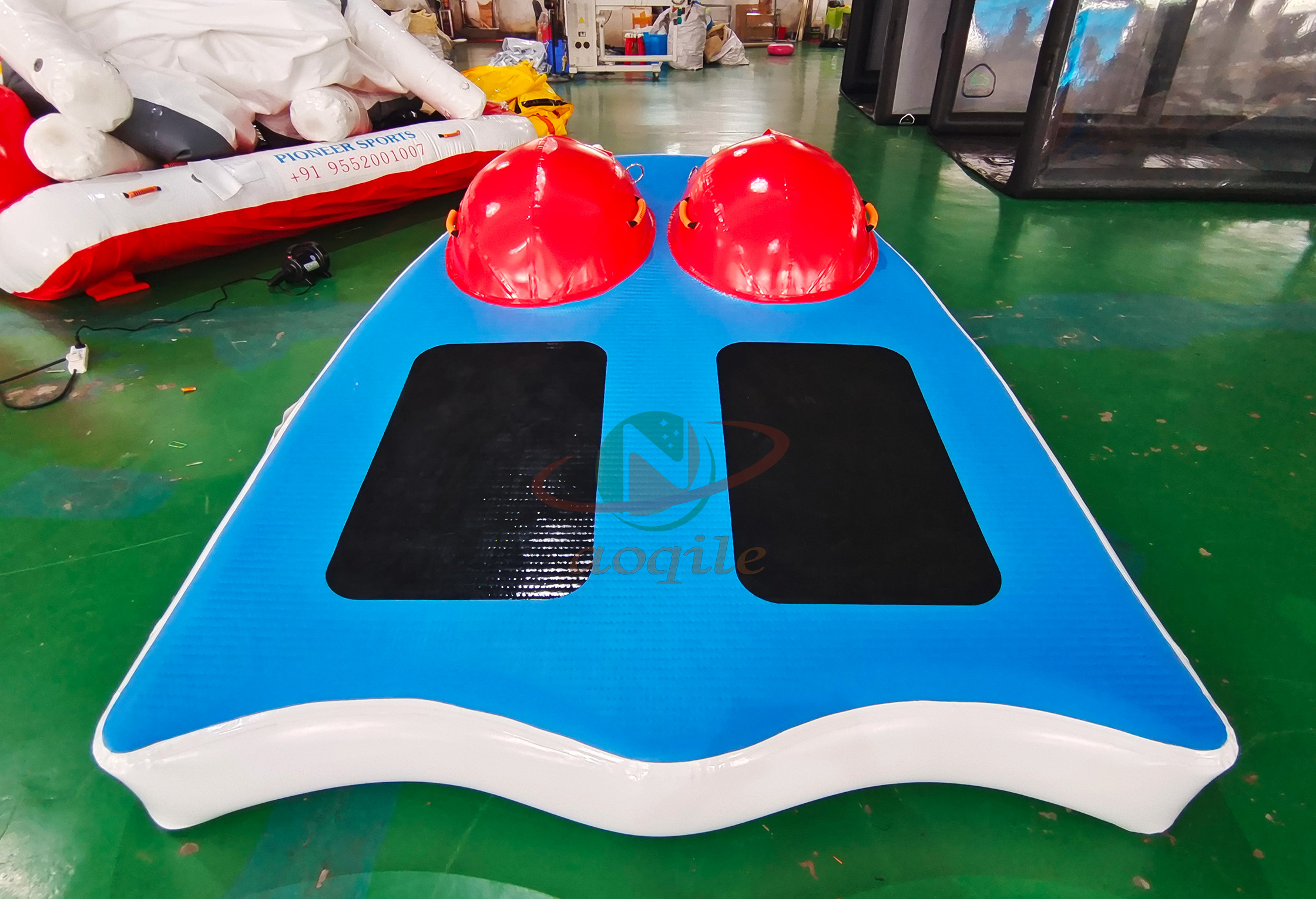 Plataforma flotante para deportes acuáticos para 2 personas, barco de arrastre inflable, tubo remolcable volador para navegación