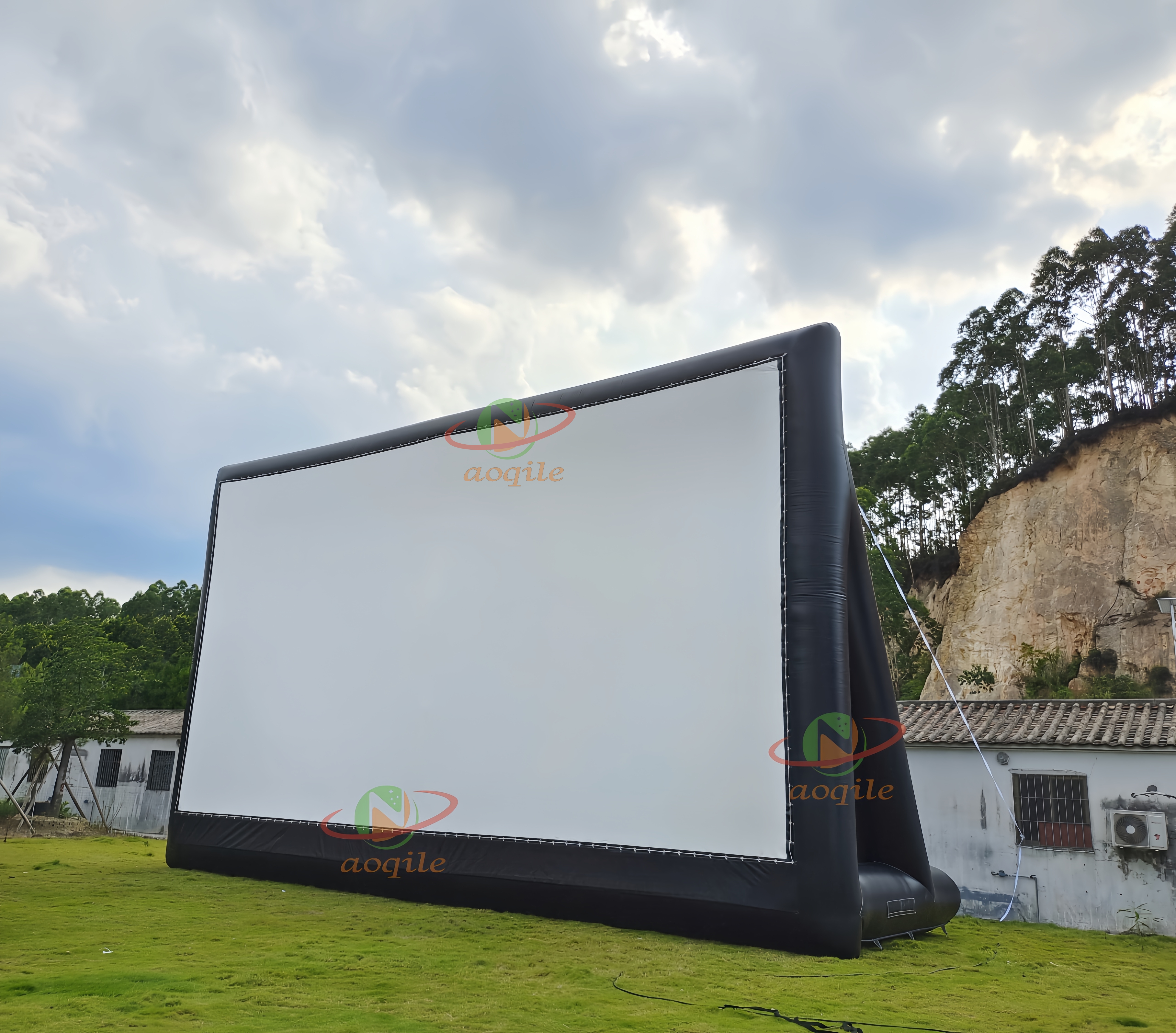 Pantalla de aire inflable grande, equipo de cine al aire libre, pantalla de cine inflable para exteriores, pantalla de proyector de películas