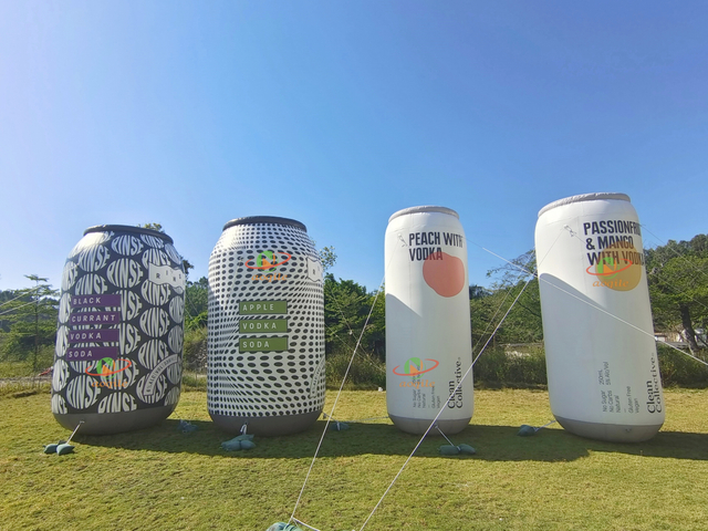 Publicidad de botella inflable para bebidas, suministros para fiestas, utilería