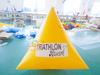 Boya de advertencia de natación de agua grande sellada personalizada para competición de triatlón de agua con marca flotante