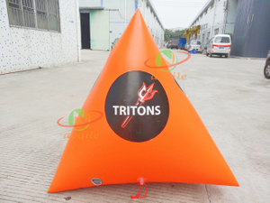 Boya triangular inflable para eventos acuáticos, boya de natación de agua flotante, boya marcadora inflable para actividades acuáticas