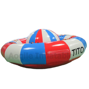 Gran oferta, juguete acuático, dirigible inflable, platillo volador loco, barco de discoteca remolcable