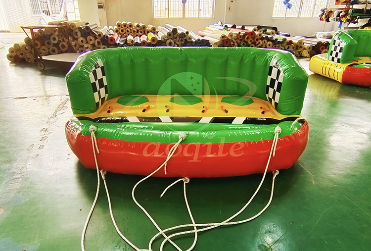 Venta directa de fábrica, sofá inflable remolcable para esquí acuático, barco de plástico de Pvc, barco flotante inflable para deportes acuáticos