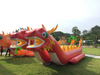 Barco inflable rojo del dragón del solo carril del juego del remolque de la agua caliente, barco inflable modificado para requisitos particulares del dragón