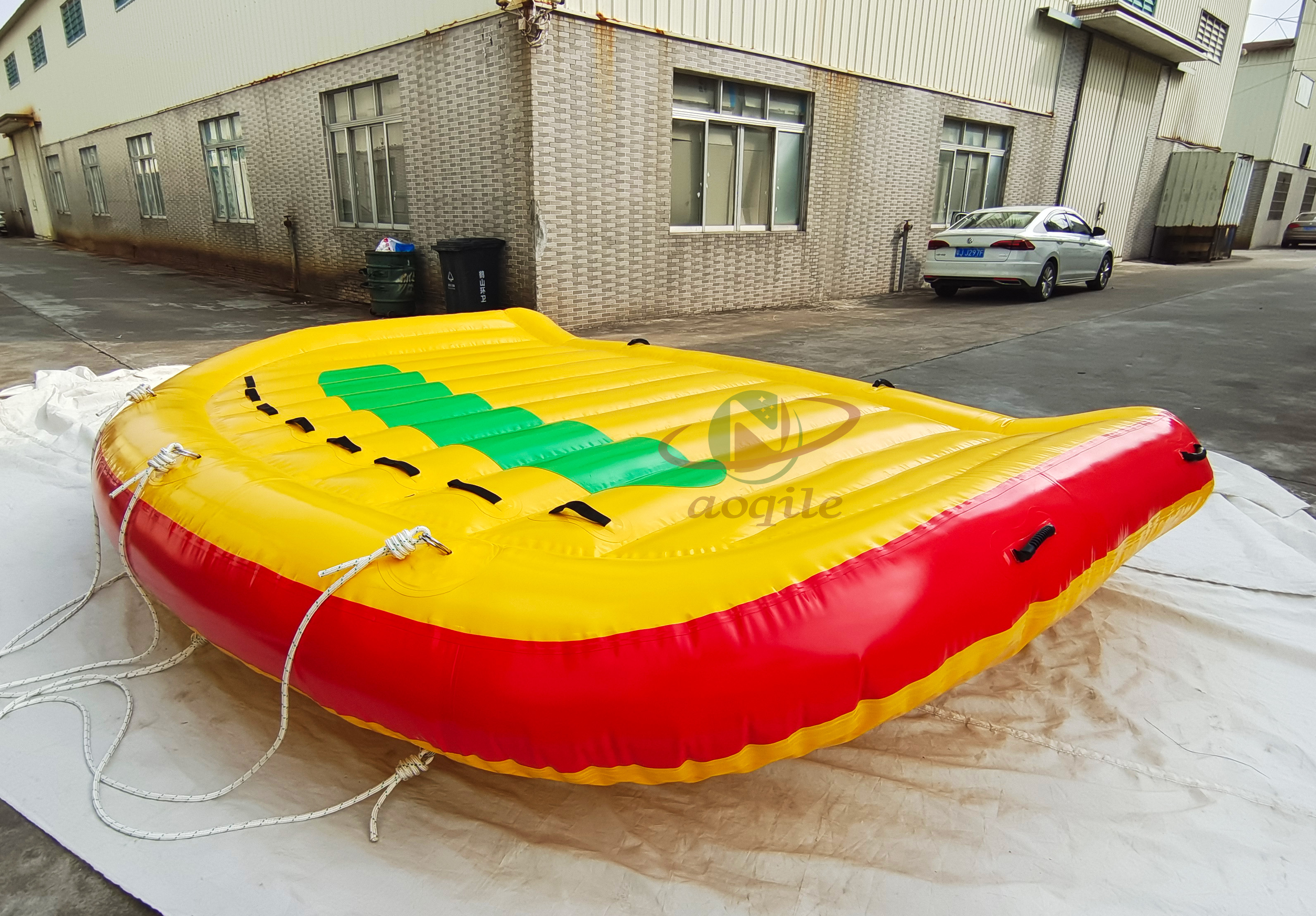 Sofá inflable flotante loco inflable para montar, remolcable para surf, botes remolcables inflables voladores