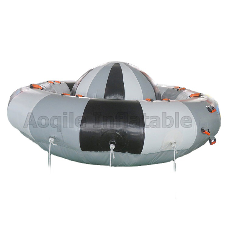 Barco inflable comercial de alta calidad, juguete para entretenimiento acuático remolcable, mosca giratoria, OVNI