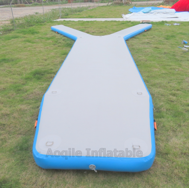 Isla flotante en forma de Y de alta calidad, plataforma de muelle inflable para natación, cojín inflable para descanso de agua