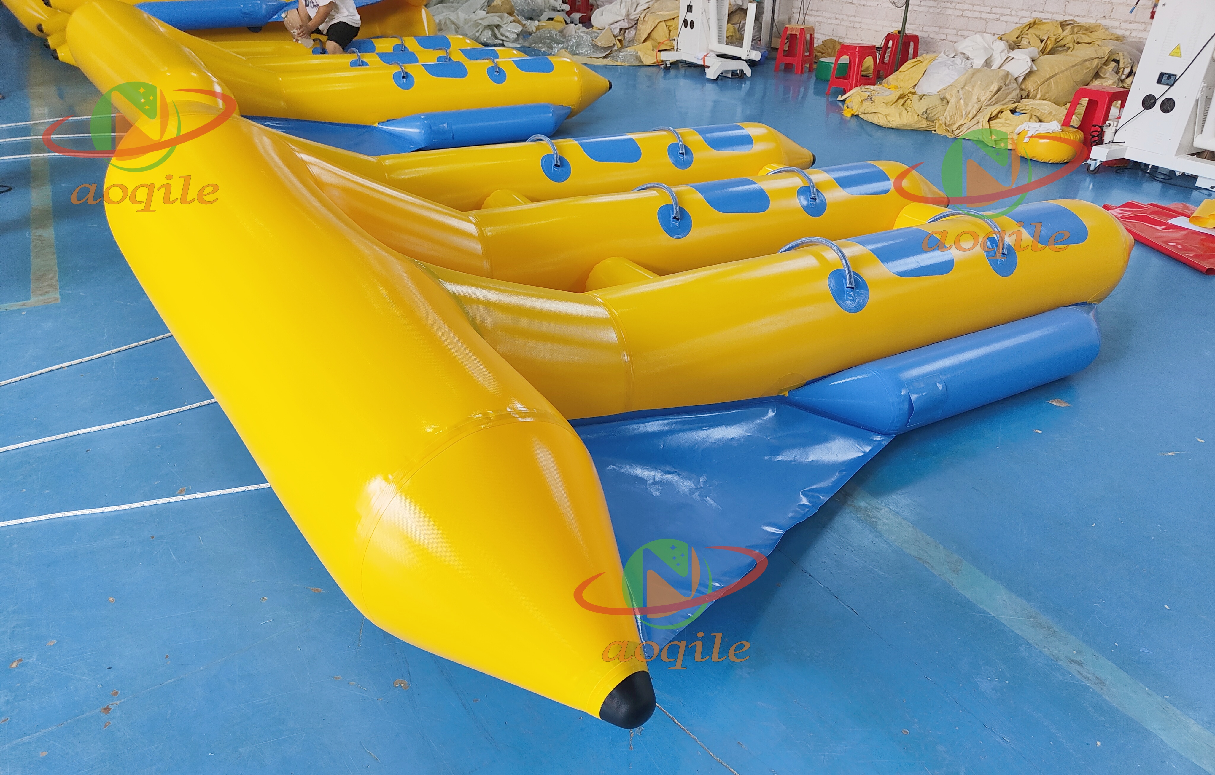 Pez volador inflable Dragable, barco tipo plátano, juego acuático inflable, juguete, pez volador