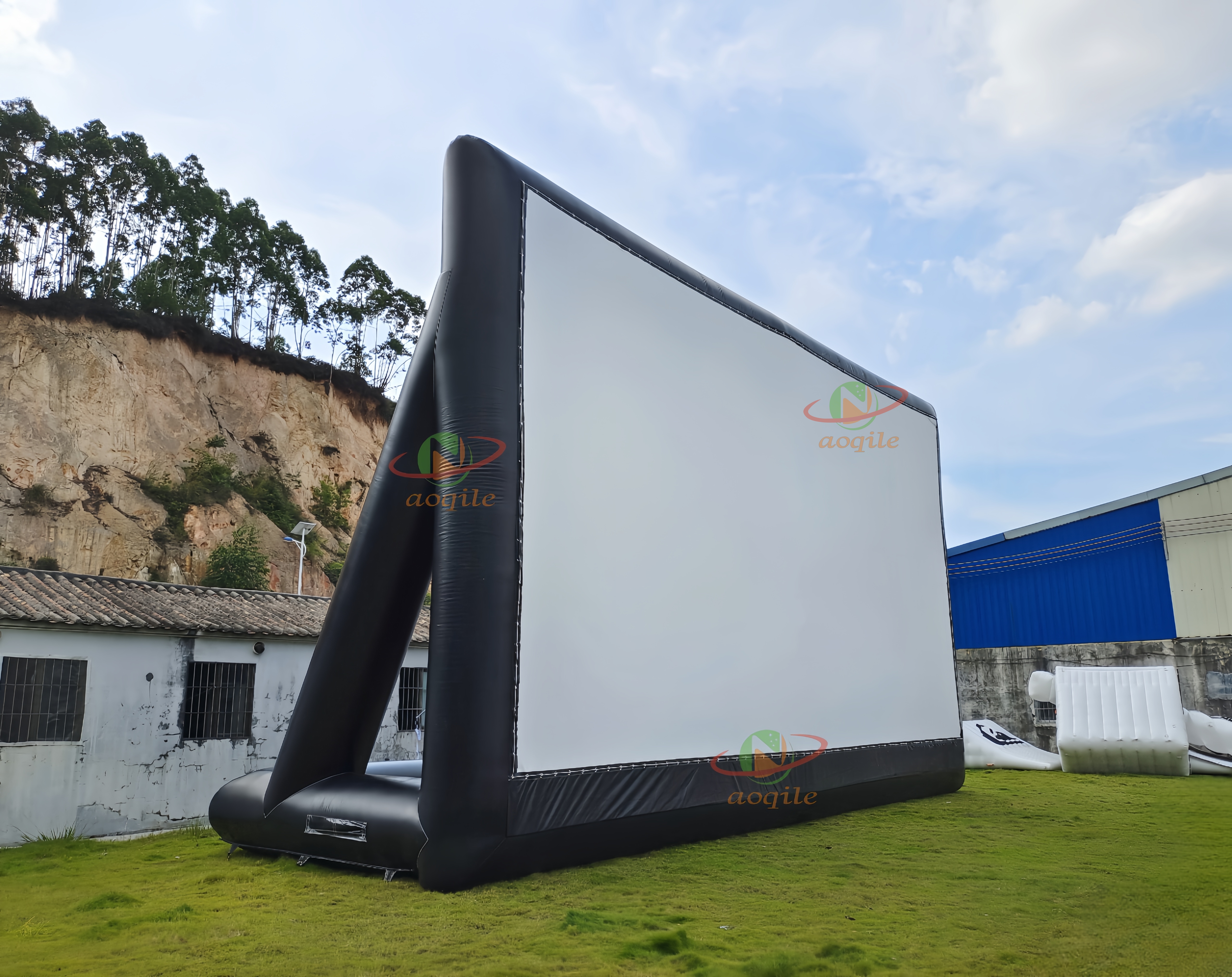 Pantalla de aire inflable grande, equipo de cine al aire libre, pantalla de cine inflable para exteriores, pantalla de proyector de películas