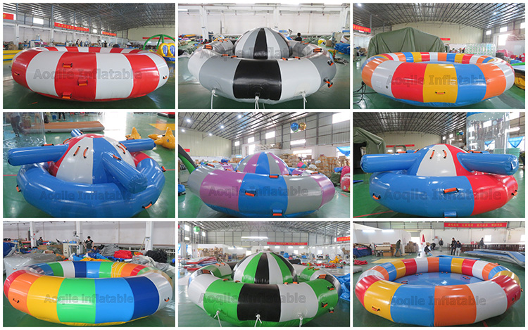Gran oferta, juguete acuático, dirigible inflable, platillo volador loco, barco de discoteca remolcable