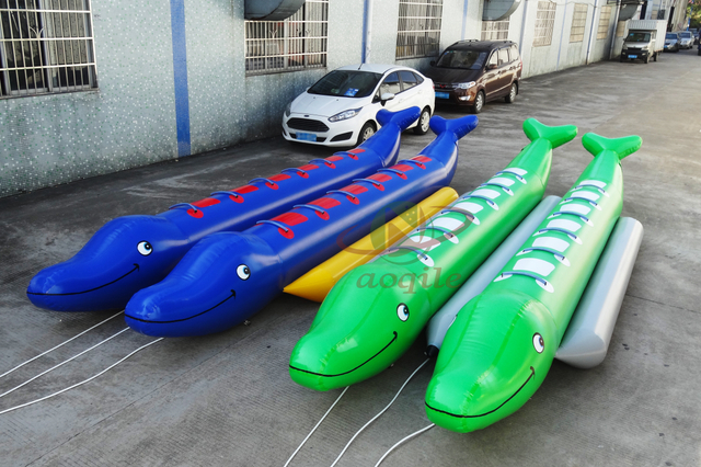 barco de plátano inflable remolcable del esquí acuático del trineo inflable de las personas de la lona del PVC 12 de 0.9m m