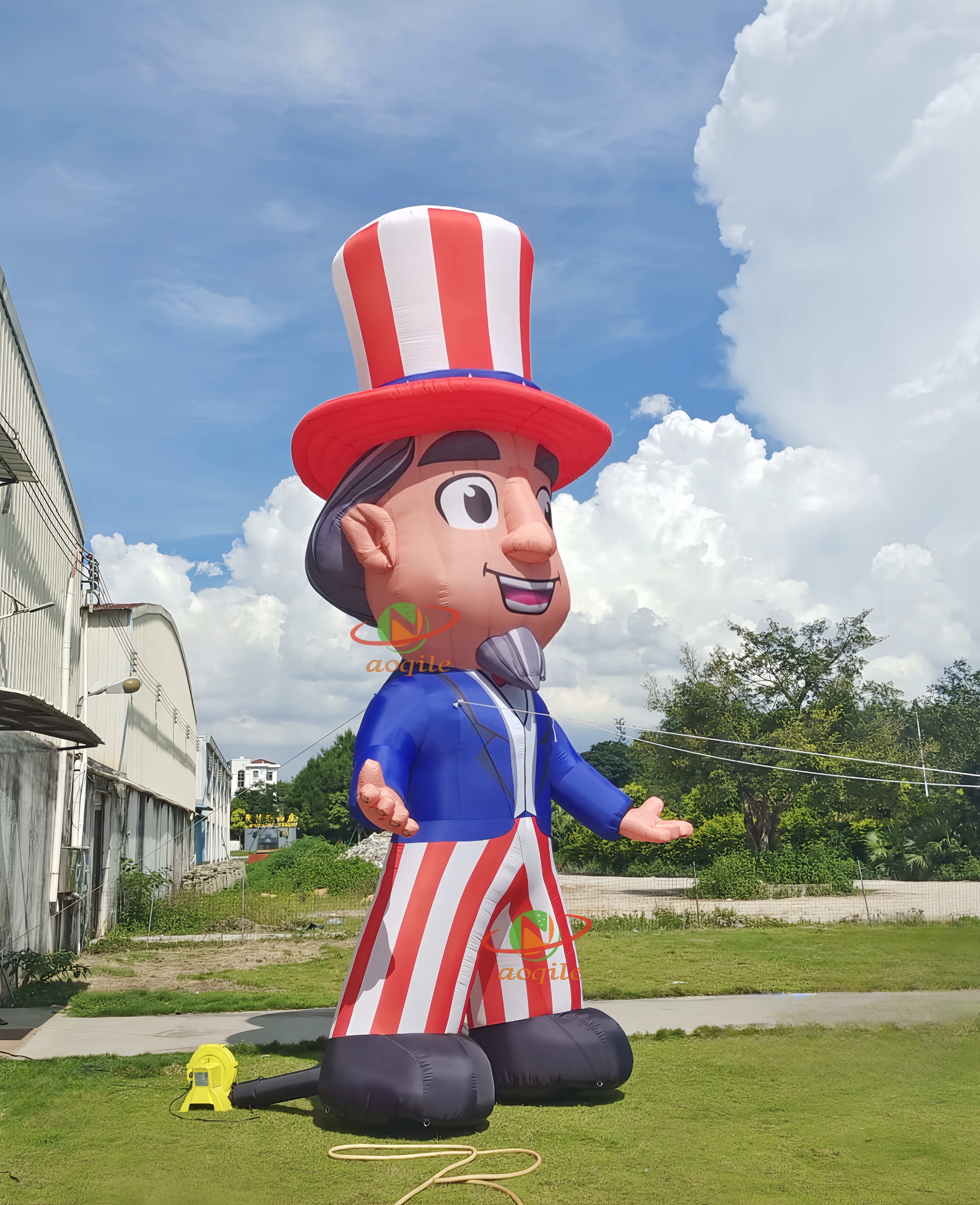 Modelo de publicidad de personaje personalizado decorativo con estampado de bandera inflable grande del Tío Sam más vendido