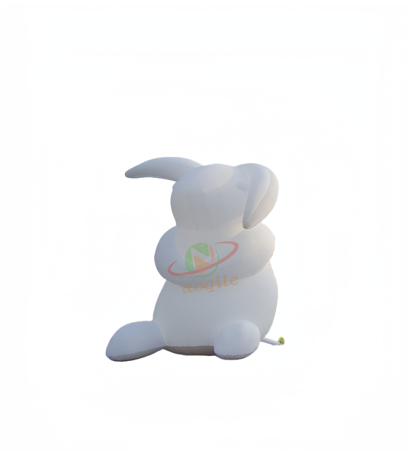 Conejo inflable blanco personalizado de decoración de conejito de Pascua, mascota de conejo inflable para publicidad de decoración de eventos