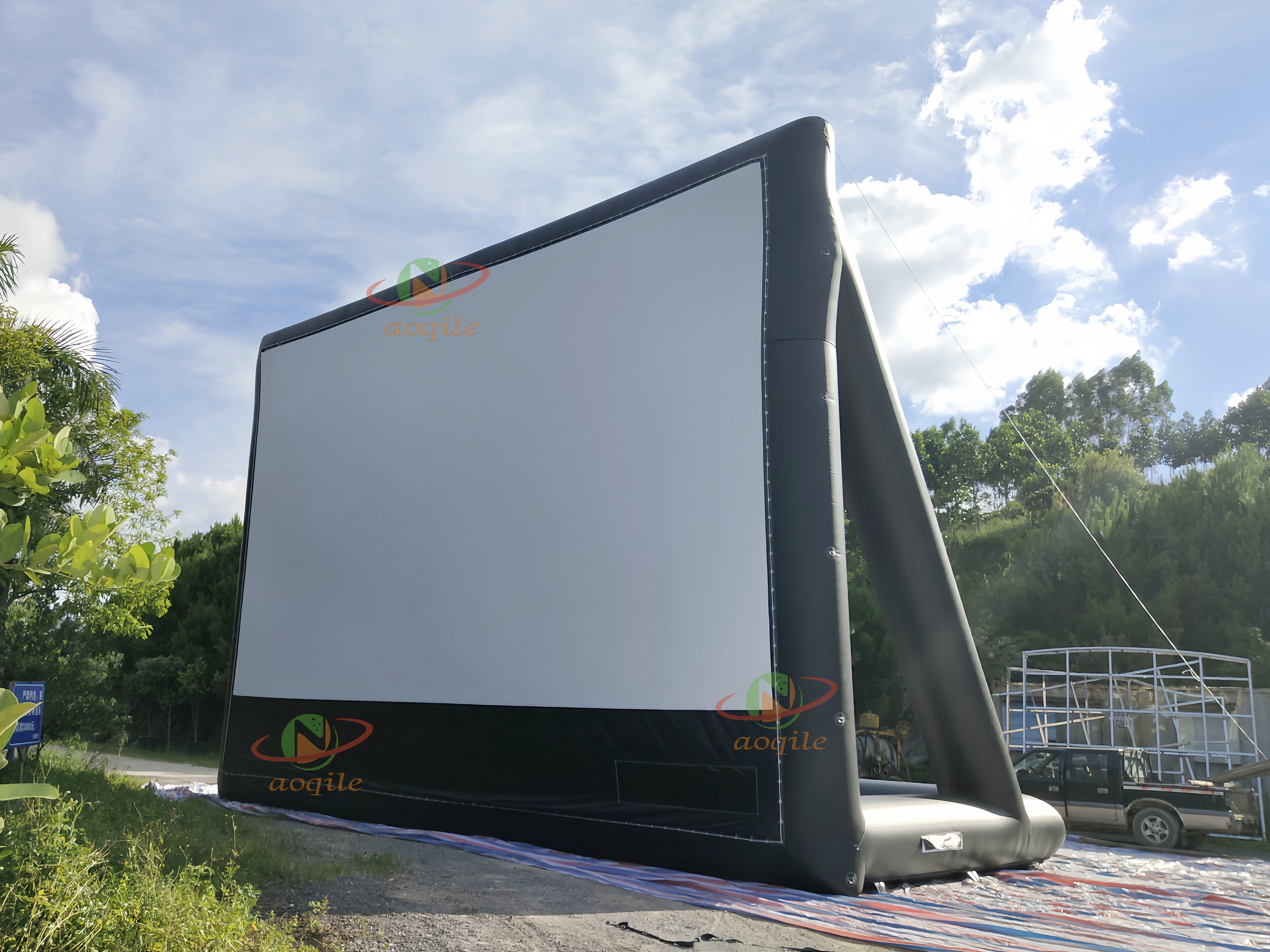 Pantalla de aire inflable grande, equipo de cine al aire libre, pantalla de cine inflable para exteriores, pantalla de proyector de películas