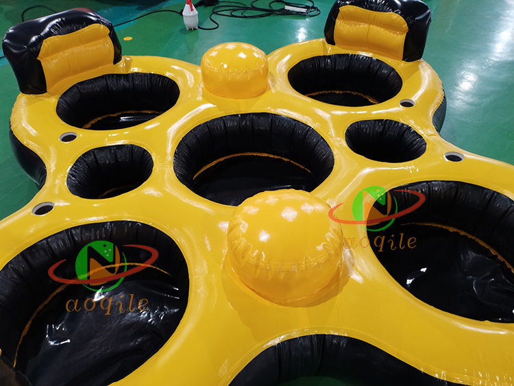 Aoqile Plataforma de agua inflable para varias personas, gran capacidad de carga, antideslizante, para reuniones grupales en la piscina del lago para eventos