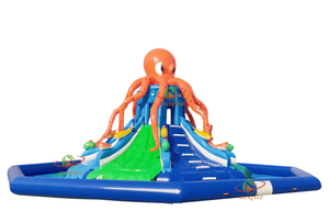 Tobogán acuático inflable personalizado de alta calidad estilo pulpo para parque acuático