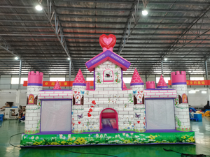 Parque acuático inflable grande hecho a medida para interiores y exteriores de alta calidad con tema de Castillo de princesa