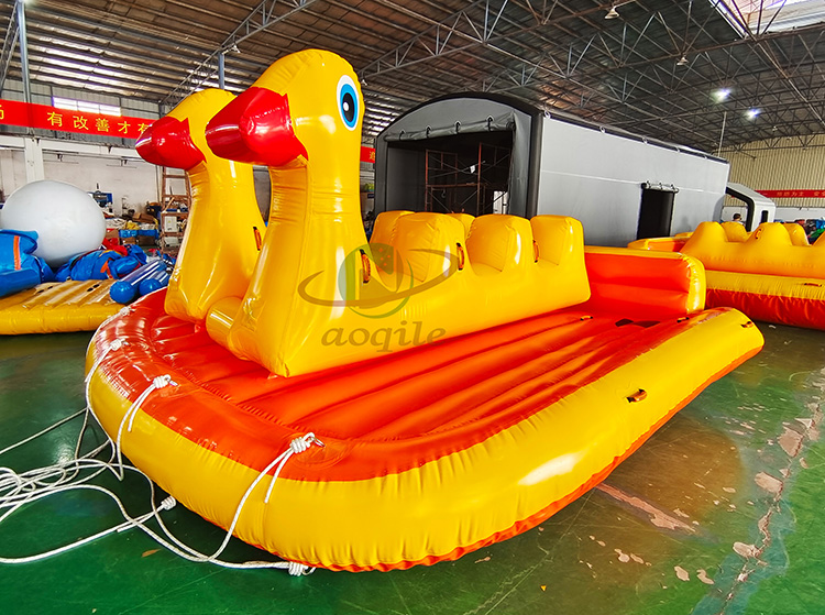 Divertido pato amarillo inflable juego de deportes acuáticos Banana Boat pez volador esquí acuático remolcable