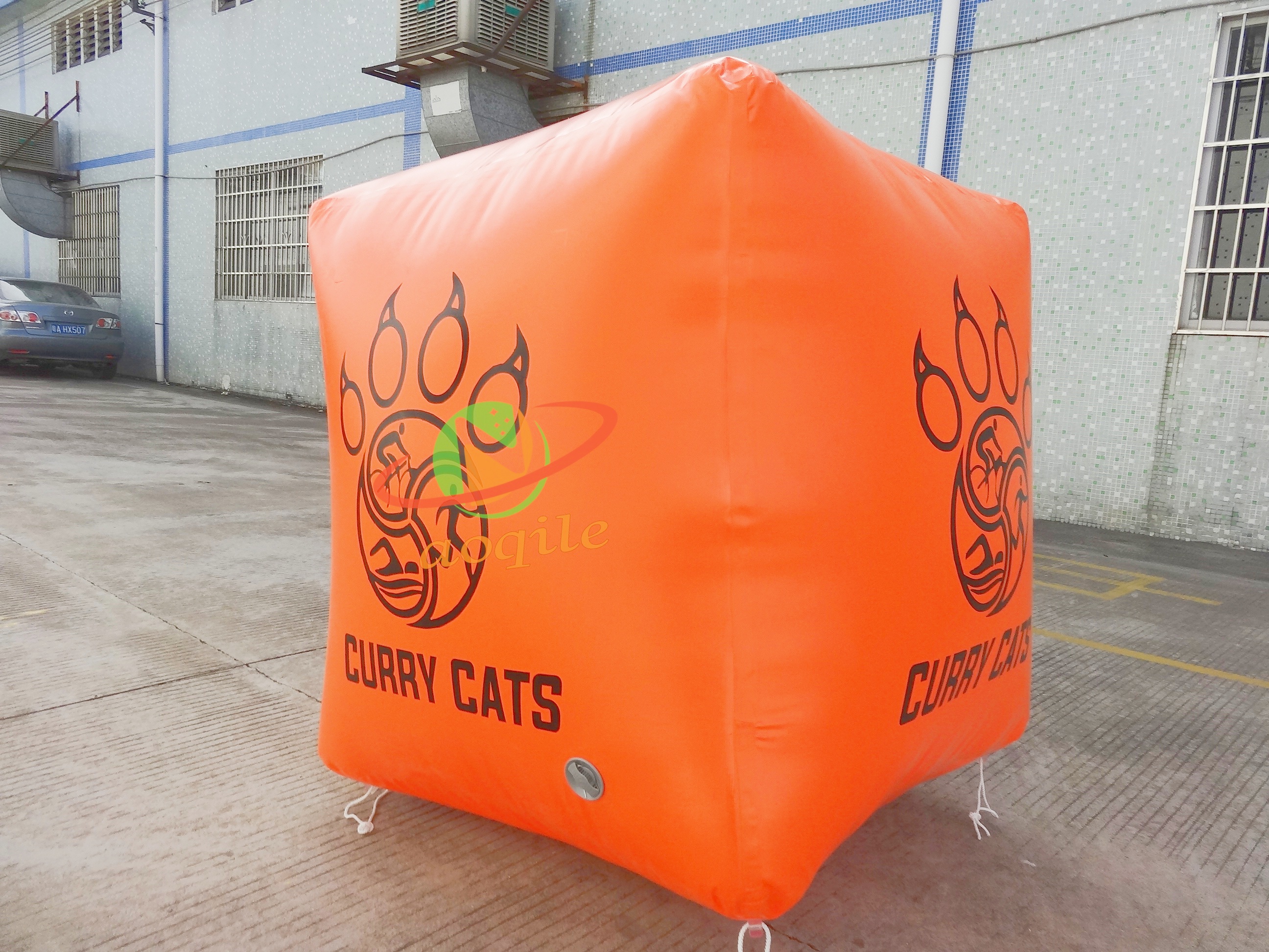 Boya inflable vendedora caliente de la publicidad de los deportes acuáticos de la muestra flotante inflable del cubo de encargo